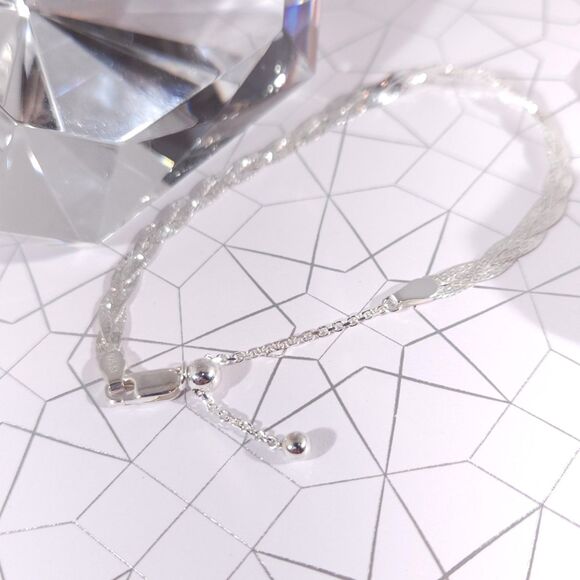 Sterling Silver Bracelet 3 Strand Braided - Picture 6 of 7